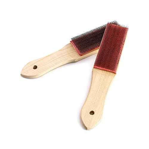 QWORK File Cleaner Carded, 2 Pack, 8" Universal File Card and Brush