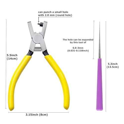 Hole Puncher for Shoe Strap Watch Band Thin Leather Hole Punch Tool Pliers 2mm Small Round Holes Punch Kits for Crafting,DIY,Fabric
