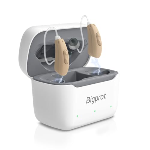 OTC Hearing Aids for Seniors, Superior Sound Quality, Comfort & Invisible design, AI Noise Cancellation, 120+ Hours of Charging Case Usage, 3 Smart Scene Modesï¼whiteï¼