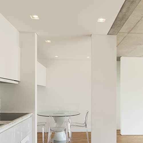Maxxima 4¡± Trimless Ultra-Thin Recessed Anti-Glare LED Downlight Canless IC Rated 1000 Lumens 5 Color Temperature Selectable 2700K/3000K/3500K/4000K/5000K Dimmable 90 CRI 5 CCT Square Slim J-Box Incl.