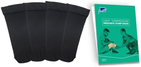 Prosthetic Stump Socks â BK, 1 PLY, Light Compression, Moisture Control, Sensitive Skin, Amputee Socks, Daily use, Breathable, Taiwan Excellence, 4 PCS