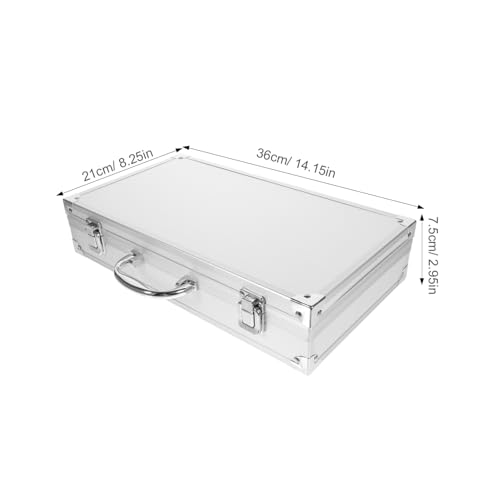 Operitacx Aluminum Alloy Toolbox 14X8X3In Lockable Tool Case with Foam Interior for Medical Supplies Electronics and Valuables Storage Organizer