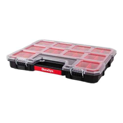 Tools Organizer, Small Parts Storage Craftsman Toolbox, 17.3 * 13.7 * 2.5" Durable Hardware Box Storage, with Removable Inner Cups