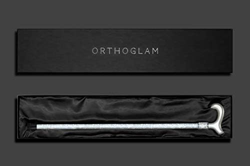 “Silver Screen” Lightweight Crystal Rhinestone Bedazzled Fashion Cane - Fashionable Bling Wooden Walking Stick for Balance Assistance