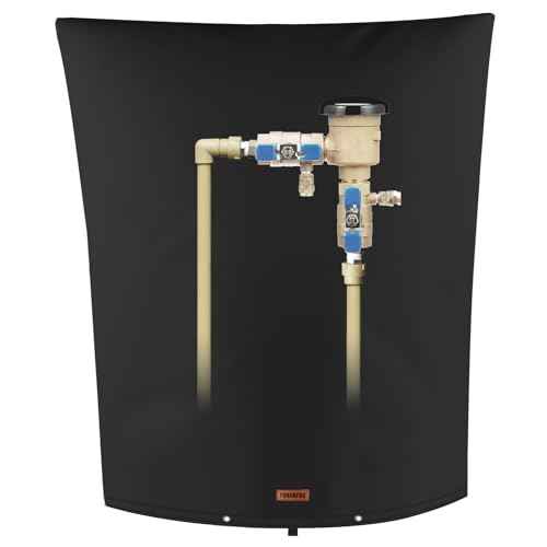 Backflow Preventer Pipe Insulation Cover (5¡ÆF) - Irrigation Sprinkler Valve Insulated Pouch - Water Well Pump Cover - Sturdy 5 Layers for Winter Freeze Protection, 24" W x 36" H, Black