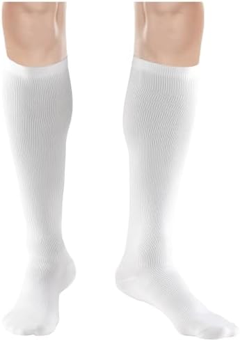 Truform Women's 15-20 mmHg Medical Compression Socks, Moderate Support Soft Stretch Comfort Microfiber, Knee High, Closed Toe, White, Medium