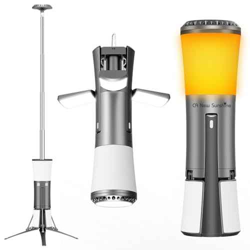 Rechargeable 18000mAh Camping Light with Stand , Telescopic Rechargeable Multifunction Lanterns 7500 Lumens LED Work Light Dimmable IPX7 Emergency Flashlight Emergency, Construction, Power Outages