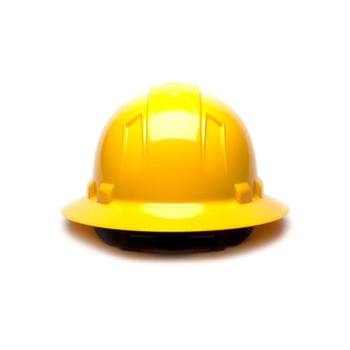Pyramex Ridgeline Full Brim Hard Hat 4 Point Ratchet Yellow