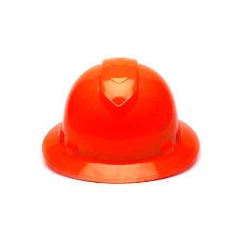 Pyramex Ridgeline Full Brim Hard Hat 4 Point Ratchet Hi Vis Orange