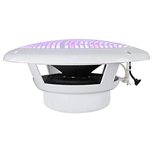 Rockville RMC80LW 8" Marine Speakers, 800W 2-Way, White, Multi-Color LED Lighting with Remote, Waterproof and UV Resistant for Boats and Outdoor