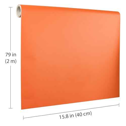 Orange Peel and Stick Wallpaper, 15.7 X 78.7 inches Renter Friendly Wallpaper, Vinyl PVC Removable Wall Paper, Self-Adhesive Wall Sticker Decoration for Counter Furniture Cabinet and Room