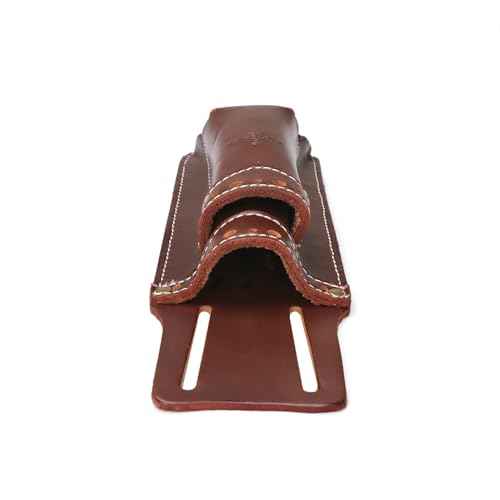 Tourbon Leather Garden Pruning Shears Folding Saw Double Holster Gardening Florist Pouch Multipurpose Tool Holder for Belt, Brown
