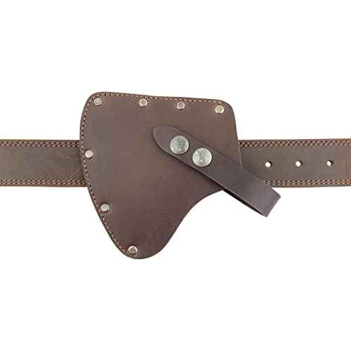 Camper Axe Head Sheath, Protector Case, Hatchet Blade Safety Sleeve, Camping Accessories, Lumberjack Outdoors Essentials, Full Grain Leather, Handmade, Bourbon Brown