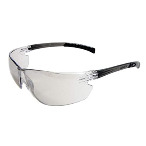 Radnor Glasses Safety Indoor/Outdoor Clear Anti-Scratch Classic Plus Unframed Charcoal Flexible Temple with Grips Wrap-Around Single Ansi Z87+ -1 Box of 12