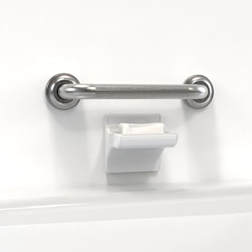 1-1/4" Knurled Grab Bar, ADA Compliant Bath Safety Shower Handrail, Bathroom Mobility Aid Handle for Seniors and Disabled, Heavy Duty 500lbs Support