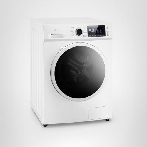 Midea 24 Inch All-in-One Front Load Washer Dryer Combo, 2.7 Cu.ft 26lbs Ventless Full-Automatic Washing Machine with Steam Care, Overnight Dry, 1400 RPM 16 Wash Cycles, White