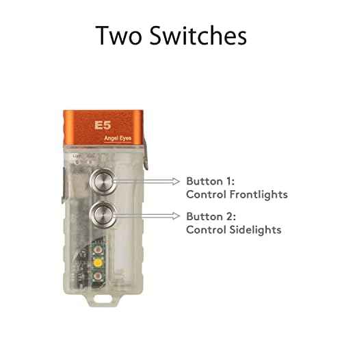 RovyVon E5 EDC Flashlight USB C Rechargeable, AAA Battery Compatible, 4000K High CRI Flat Keychain Light, Dual Power Sources for Camping Hiking (White+Red Sidelights)