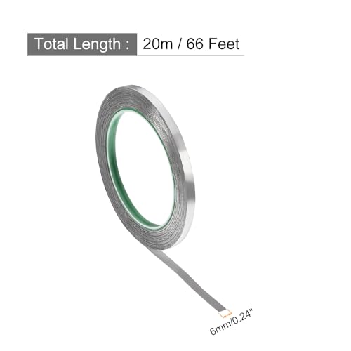 Aluminum Foil Tape Adhesive Metal Tape, [for Sealing Patching Hot Cold HVAC, Duct, Pipe Insulation] - 1/4inch/66ft/2.4 Mil