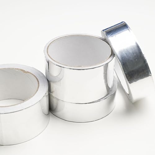 1 Pack Silver Aluminum Tape, Foil Tape, 2 inch (50mm) x 32 Feet (10 Meter), 3.9mil (0.1mm), Heavy Duty Duct Tape for Heat Insulation, HVAC, Dryer Vents, Wrap Pipe, Repair Ducting