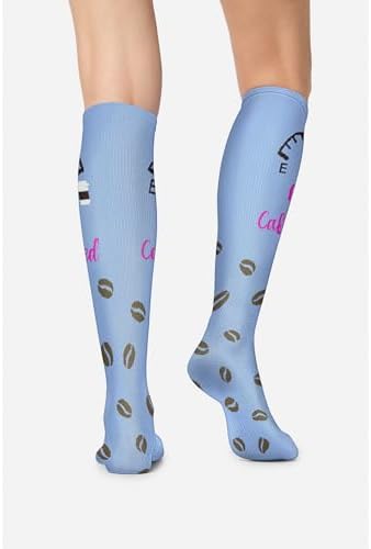 Cherokee Women's 10-15mmHg Compression Socks – Fun Print Knee Highs with Light Support, Soft Feel - PRINTSUPPORT