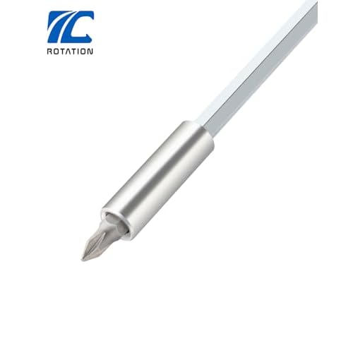 ROTATION 1/4 Inch Magnetic Bit Driver, Nut Driver with Non-slip Handle and Strong Magnet Tip, Screwdriver Handle for Holding Bits and Screws, 197mm/7.7 inch