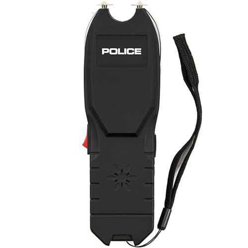 POLICE Stun Gun for Self Defense 2101 ? High Voltage Rechargeable with LED Flashlight & Siren Alarm ? Compact & Heavy Duty ? Personal Security for Women & Men ? Black