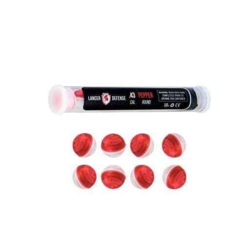 Lancer Tactical Defense Ball 0.43 Cal for Self Defense Includes Pepper Projectile Bulk 2 Pack, Pack of 8 Each