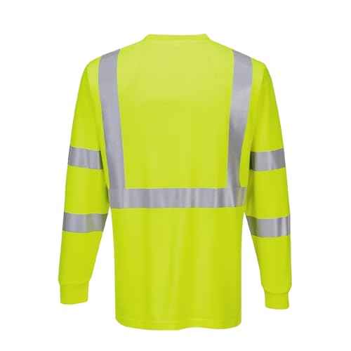 Hi Vis Safety Shirts for Men Reflective,High Visibility Work T-Shirt Short Long Sleeve with Pocket, 3 and 5 Pack
