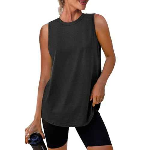 Womens Workout Tank Tops Lightweight Sleeveless Shirts for Women Loose Fit Tops for Athletic Running Tennis Yoga