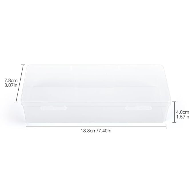 Transparent Box Storage Case for Nail Art Equipment Manicure Tool Organzing Pedicure Tool Empty Plastic Box (White)