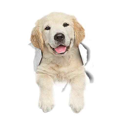 Puppy Dog Wall Decals Peel and Stick for Girls Bedroom Kids Room Decor, 12"H Golden Retriever and Bulldog Stickers for Car and Wall