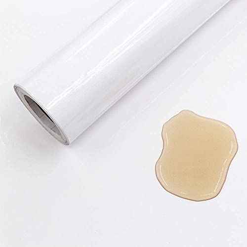 Abyssaly White Contact Ppaper 15.7¡° X 118¡± Glossy Vinyl Film Removable Self-Adhesive Peel and Stick Wallpaper Decorate Paintable Wallpaper Kitchen Cabinet Furniture Countertop Shelf Paper