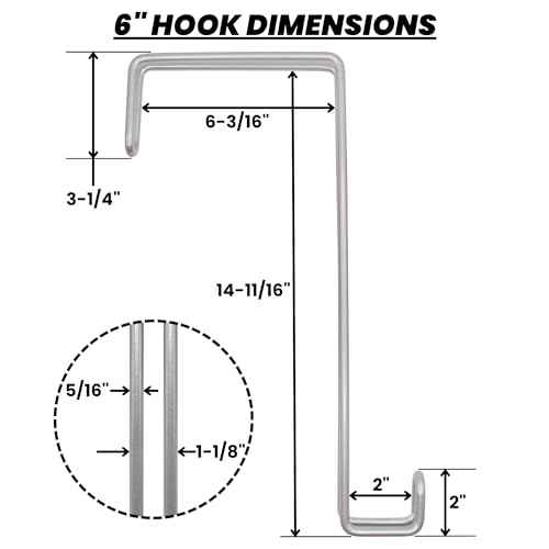 Over The Wall Concrete Cinder Cement Block Wall Outdoor No Drill Fence Hooks Hangers - Extra Long Large Rafter Ladder Pool Equipment Pole Hooks Hangers for Planters Hoses Horse Tack Room Organization