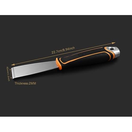 ROLLINGDOG 1.5 Inch Stiff Putty Knife - Stainless Steel Chisel Paint Scraper Tool for Wallpaper Stripping