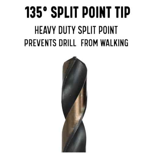 Drill America 9/16" Reduced Shank High Speed Steel Black & Gold Contractor Drill Bit with 3-Flat 1/2" Shank, KFD3F Series