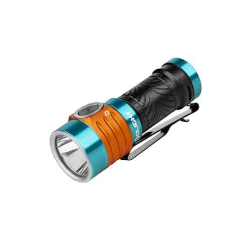 OLIGHT BatonTurbo EDC Rechargeable Flashlight, 1000 Lumens Compact LED Flash Light and 510 Meters Long Throw Powerful Pocket Light, with Two-Way Clip and Landyard for Camping, Hiking (Roadster)