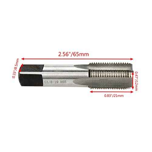 Pipe Thread Tap G3/8-19 BSP 55 Degree 4 Straight Flutes Pipe Tap