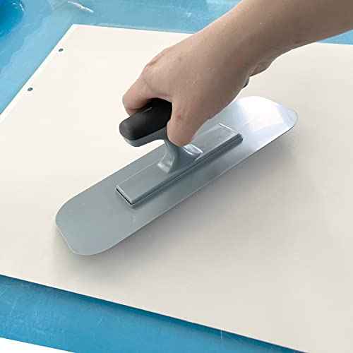Hanroy Plastic Trowel with Black Comfortable Grip Handle, Includes 3.5" x 9.5'' Finishing Trowels, Lightweight Mounting, Round End, Suitable for Scrape,Plastering and Paint Walls(D1147)