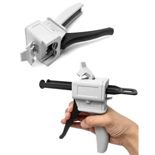 QWORK 50ml Dispensing Gun Kit, Impression Mixing Dispensing Gun, 1: 1/1: 2 AB Ratio, Static Mixer Mixing Nozzle, 4 Pack