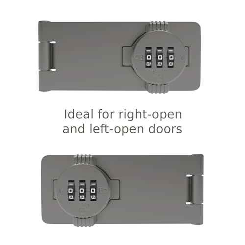 Keyless Combination Lock ? 3-Digit Combination Lock for Cabinet Doors ? Twist Knob Hasp Latch Lock with Password Code ? Zinc Alloy Cabinet Door Latch for Kitchen Drawers, Cabinets, Cupboard (Grey)