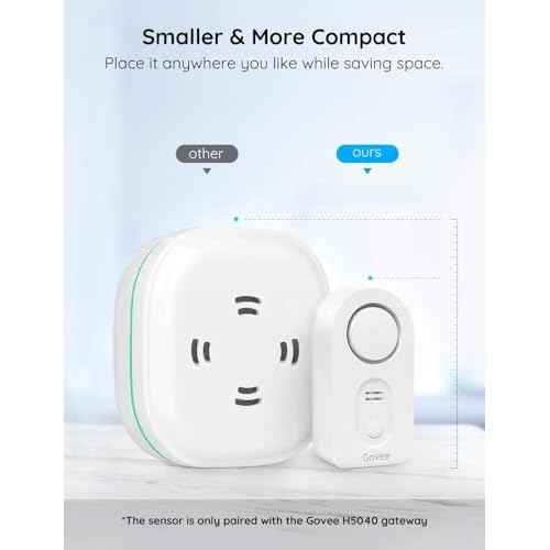 Govee Water Leak Detectors 2 Pack, 100dB Adjustable Audio Alarm Sensor, Sensitive Leak and Drip Alert, for Kitchen Bathroom Basement (Cannot Connect to Wi-Fi Directly)
