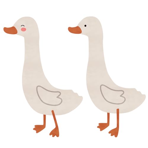 Runtoo Boho Animal Wall Decals Geese Duck White Wall Stickers Living Room Bedroom Bathroom Kids Nursery Wall Decor