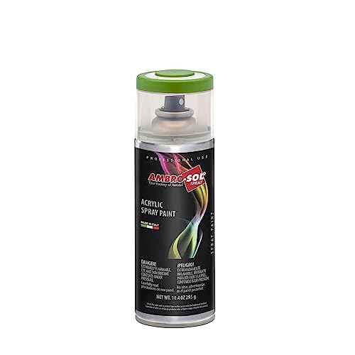 Ambro-Sol V4006018 Multi-Purpose Acrylic Spray Paint, Vibrant Paint for indoor and outdoor, Suitable for Multiple Surfaces, NET WT. 10.40 OZ. 400ml, Recyclable Tin Plate Spray Can, Yellow Green