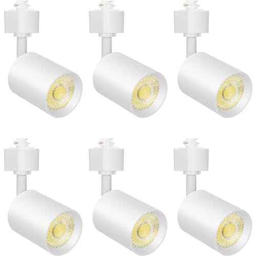 VANoopee 10W Dimmable LED Track Lighting Heads H Type Track Light Replacement Fixtures Bright 3000K Warm White Ceiling Spotlight for Accent Task Art, Flicker Free CRI90+ 24¡Æ 800lm White, Pack of 6