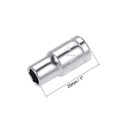 uxcell 4 Pcs 1/4-inch Drive 1/4-inch 6-Point Shallow Socket, Cr-V