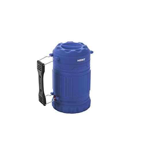 NEBO Poppy Lantern | 300 Lumen Latern and Spot Light, Dimmable, Rubberized Impact-Resistant Body, Adjustable Handle, Water-Resistant, Included 3X AA Batteries (Blue)