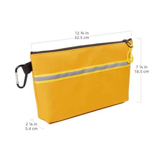 Multi-Purpose Waterproof Tool Pouch Set with Internal Pockets, 1680D 12¡± Tool Bags (4-Pack) with Water-Resistant Zipper and Durable Wide-Base Design for Tools, Gadgets