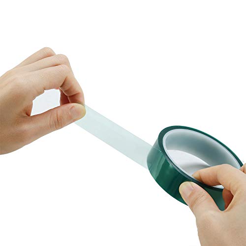 3 Roll Polyester High Temperature Masking Tape,PET Tape with Silicone Adhesive,Ideal for Painting,Powder Coating,Anodizing,Circuit Boards(Green,1/2 inches X 82 Feet)