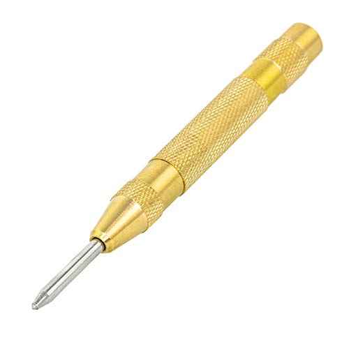 LINE2design Brass Window Punch - Firefighter, EMS, EMT Police Emergency Hand Rescue Tool - Automatic Heavy Duty Adjustable Center Spring Loaded Car Window Breaker