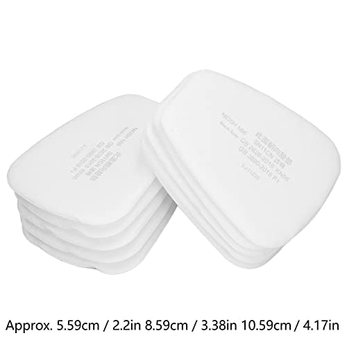 Raguso 50Pcs 5N11CN Filter, Fiber, White, 3 Layer, Safety Mask Replacement Filter for Painting, Renovation, Mining